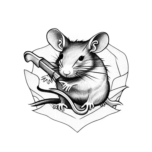 Premium AI Image  Sketch for a tattoo rat ball or rat king