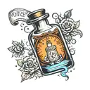time in a bottle filled tattoo design idea