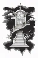 stairs to  heaven gates  tattoo design idea