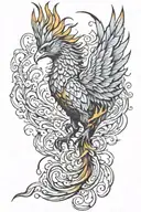 flaming phoenix tattoo design idea