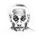 A dotwork tattoo showcasing a collage of iconic moments from LeBron James, Stefon Diggs, Ken Griffey Jr., and the Joker tattoo design idea