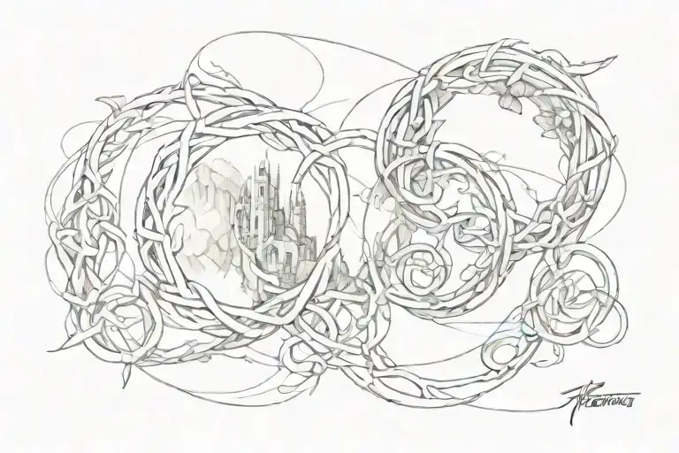 lord of the rings intertwined tattoo design idea