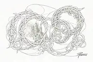 lord of the rings intertwined tattoo design idea