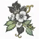 5 leaf black clover tattoo design idea