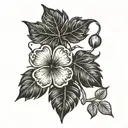5 leaf black clover tattoo design idea