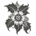5 leaf black clover tattoo design idea