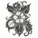 5 leaf black clover tattoo design idea