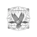 bird and cage tattoo design idea