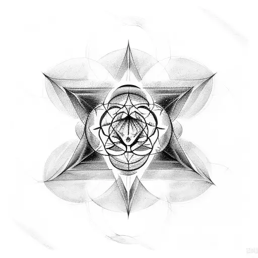 sacred geometry metatron storm rain tattoo design idea