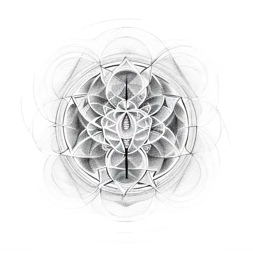 sacred geometry metatron storm rain tattoo design idea