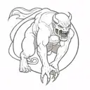 minimalist tattoo black and white, Balrog from Lord of the Rings, more humanoid tattoo design idea