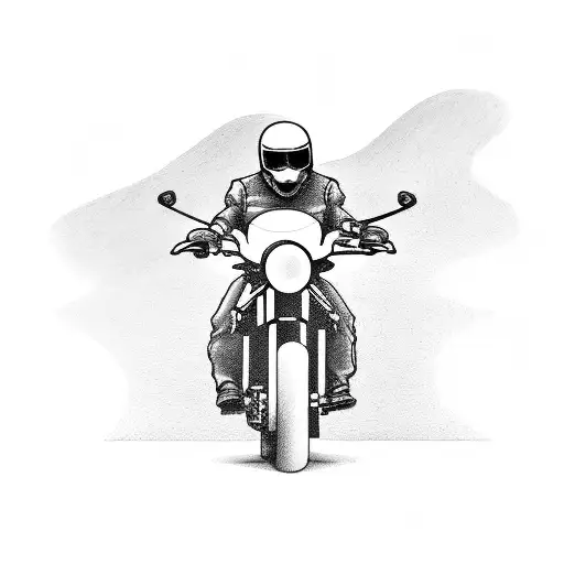 2 stick figure motorcyclists riding side by side tattoo design idea