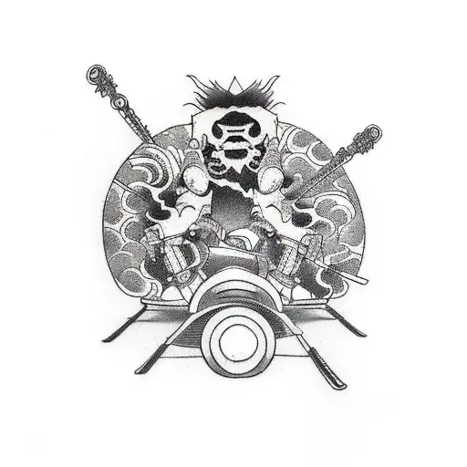 2 stick figure motorcyclists riding side by side tattoo design idea