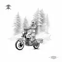 2 stick figure motorcyclists riding side by side tattoo design idea