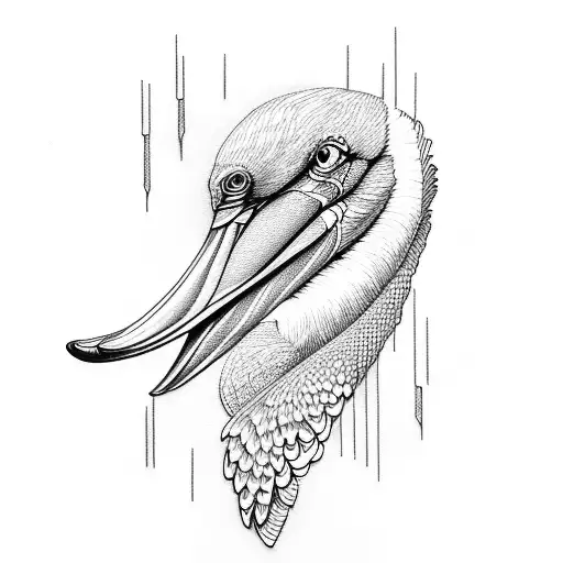 pelican and tweety bird tattoo design idea