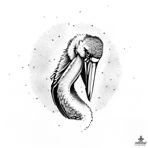 a pelican with tweety bird tattoo design idea