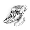 a pelican with tweety bird tattoo design idea