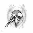 a pelican with tweety bird tattoo design idea