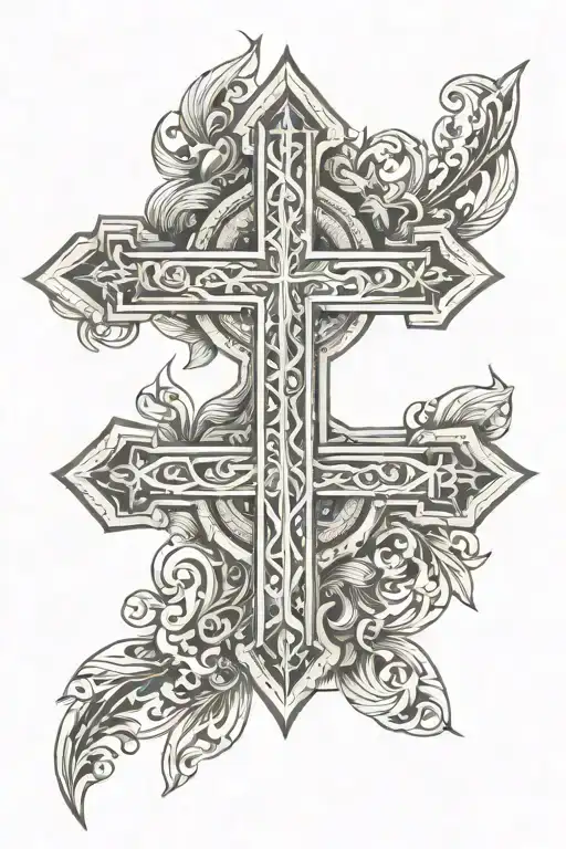 cross and bible verse tattoo design idea