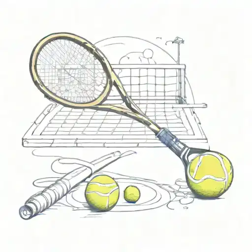 tennis racket tennis ball and tennis court tattoo design idea