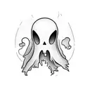 cartoon ghost tattoo design idea