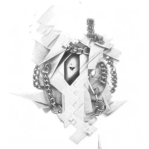 Wrist chain with letter RB tattoo design idea