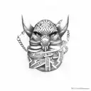 Wrist chain with letter RB tattoo design idea