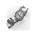 Wrist chain with letter RB tattoo design idea