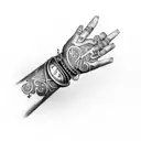 Wrist chain with letter RB tattoo design idea