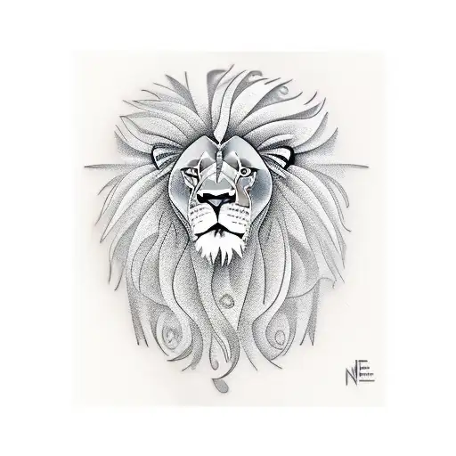 Lion and money tattoo design idea
