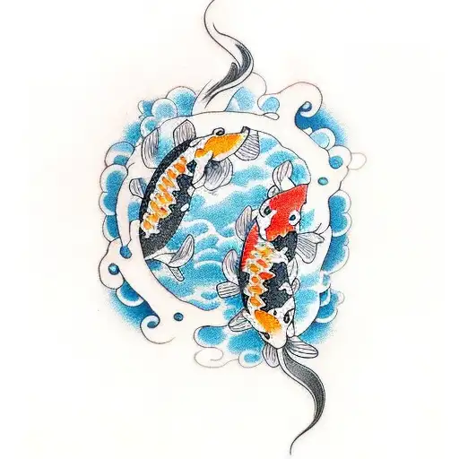 adding to Koi fish tattoo design idea