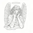 angel see no evil speak no evil say no evil tattoo design idea
