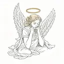 angel see no evil speak no evil say no evil tattoo design idea