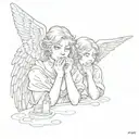 angel see no evil speak no evil say no evil tattoo design idea