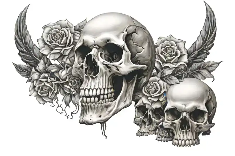 Skull and bones tattoo design idea