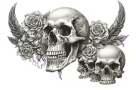 Skull and bones tattoo design idea
