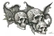 Skull and bones tattoo design idea