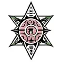 Design a traditional tattoo featuring iconic symbols from Star Wars and Jujutsu Kaisen tattoo design idea