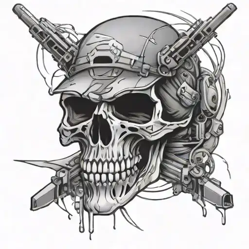 a simple 2d skull that looks like the logo of ghost recon wildlands tattoo design idea