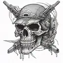 a simple 2d skull that looks like the logo of ghost recon wildlands tattoo design idea
