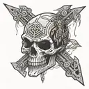a simple 2d skull that looks like the logo of ghost recon wildlands tattoo design idea