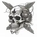 a simple 2d skull that looks like the logo of ghost recon wildlands tattoo design idea