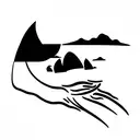 beach on the sea maori style tattoo design idea