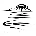 beach on the sea maori style tattoo design idea