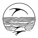 beach on the sea maori style tattoo design idea