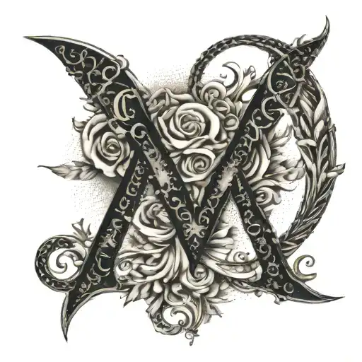 Create a tattoo that combines the initials of your wife Jacqueline with a symbol of your role as a slave, representing the balance between love and submission in your life tattoo design idea