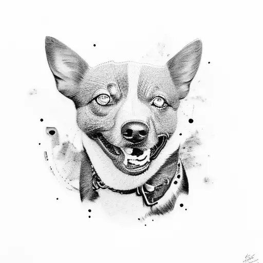 blue heeler tattoo design idea