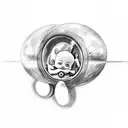 sleeping Teletubbie on a cloud tattoo design idea