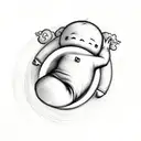 sleeping Teletubbie on a cloud tattoo design idea