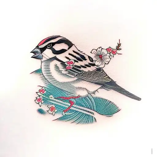 Sparrow tattoo design idea